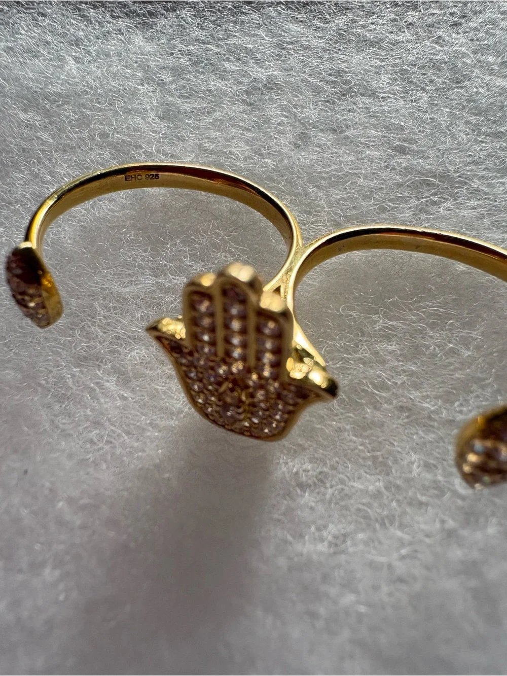 S925-Gold Hamsa double ring